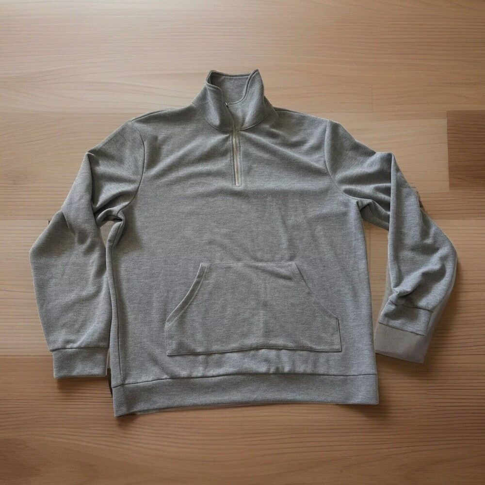 COOFANDY Men's Quarter‎ Zip Up Sweater XL Lightweight Mock Neck Pullover